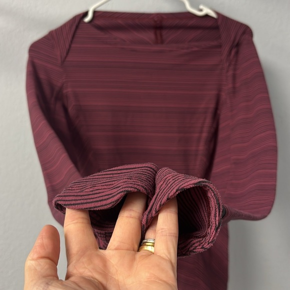 Lululemon W’s Sz 4 Kanto Catch Me LS Kanto Stripe Wine Berry Black. ExcltCnditn! - Picture 6 of 10